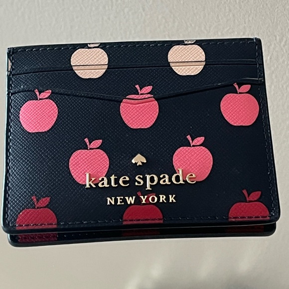 Kate Spade ♠️ apple print small cardholder wallet NWT fall accessory leather - Picture 2 of 4